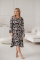 Tehotenské šaty na dojčenie, dl.rukáv, Lovely Midi Dress Black print