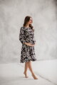 Tehotenské šaty na dojčenie, dl.rukáv, Lovely Midi Dress Black print