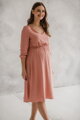 Tehotenské šaty na dojčenie, 3/4 rukáv, Lovely Midi Dress Herbal Rose