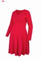 Tehotenské šaty Mama Red, dlhý rukáv