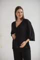 Tehotenská a dojčiaca blúzka Mamafullness Black