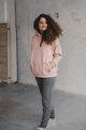 Hrubá tehotenská a dojčiaca oversized mikina Motherhood Powder Pink
