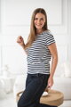 Pruhované tričko na dojčenie MamaFlow Blue Stripes