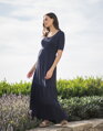 Tehotenské maxi šaty na dojčenie Seraphine Ester Navy