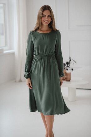 Tehotenské šaty na dojčenie, dl.rukáv, Lovely Midi Dress Mint