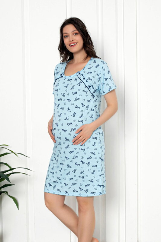 Tehotenská nočná košeľa 21297 Blue Love