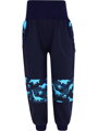 SLIM chlapčenské tepláky s dvojitými kolenami - Dinosaury