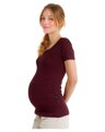Tehotenské tričko Johanka, krátky rukáv, bordo
