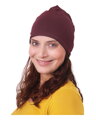 Dámska obojstranná bavlnená čiapka, čierna + bordo