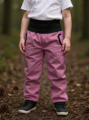 Detské zateplené softshellové nohavice s reguláciou pása, ružové