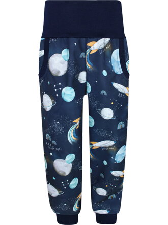 Detské softshellové nohavice s fleecom, Vesmír