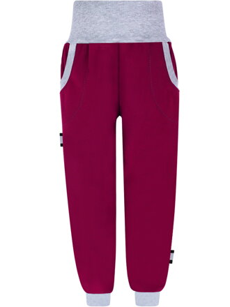 Dievčenské softshellové nohavice s fleecom,vínové 