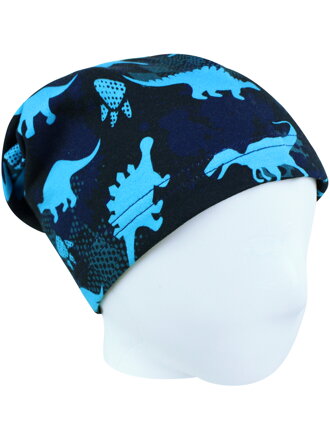 Detská jarná/jesenná čiapka Dinosaury - modrá