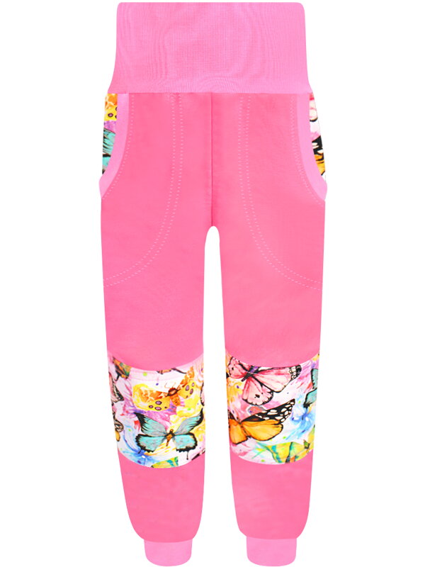 Dievčenské tepláky s dvojitými kolenami - Motýli