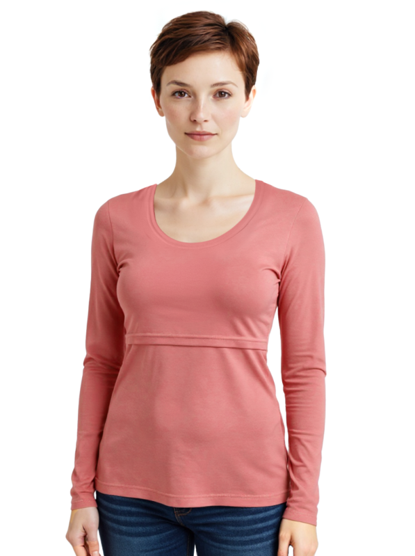 Tričko na dojčenie Katka dl. rukáv, staroružové