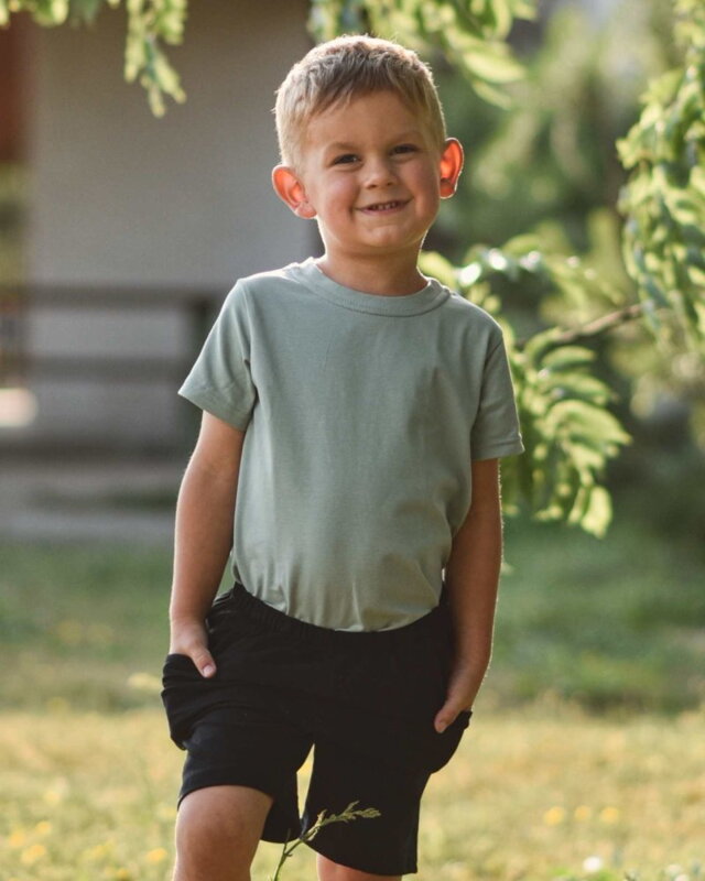 Jožánek Detské tričko, krátky rukáv, olivové 92